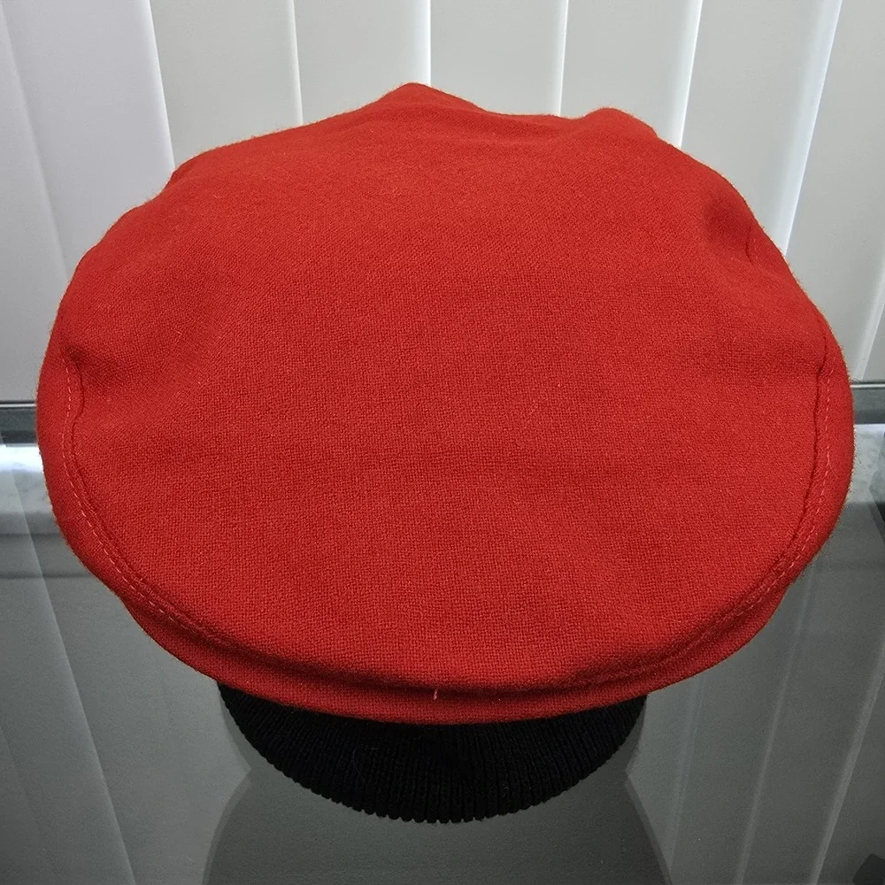 Vintage Pendleton Red Newsboy Cabbie Wool Ivy Flat Cap Hat USA‎ Made Size Large